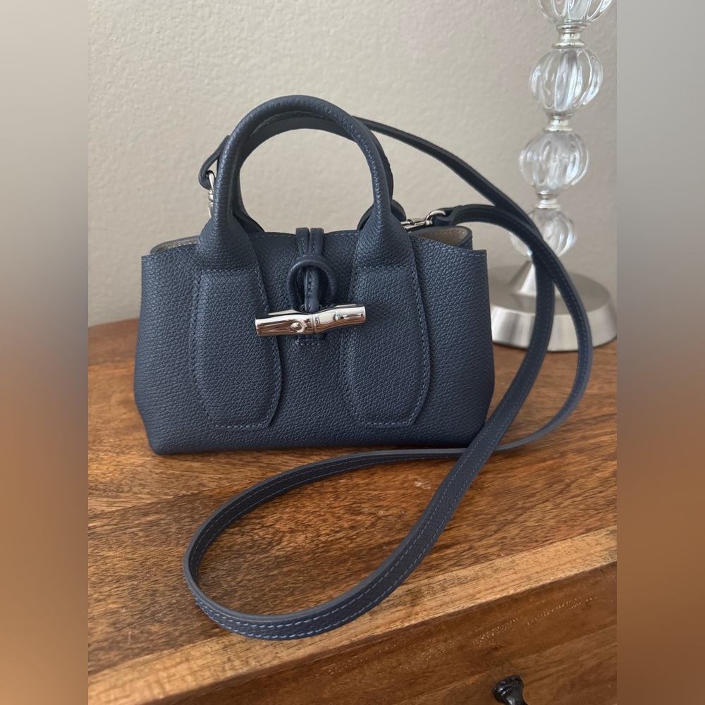 Longchamp Roseau top handle bag - small Navy color